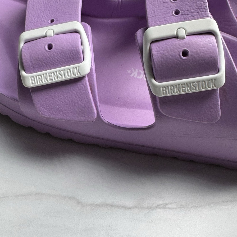 Birkenstock Arizona EVA Sandals 41 Womens 10 Mens 8 Lavender Purple White Buckle - Picture 8 of 16